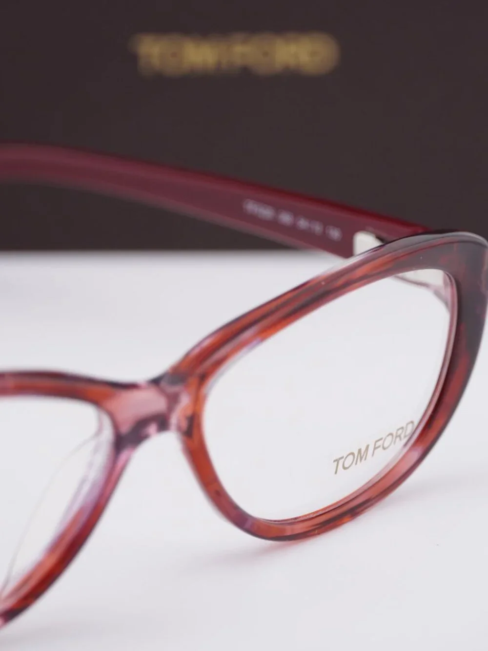 Tom Ford FT5226 068 Oval Eyeglasses - Transparent Stripped Red 54mm